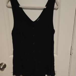 Torrid Black Sleeveless Buttoned Tank Top